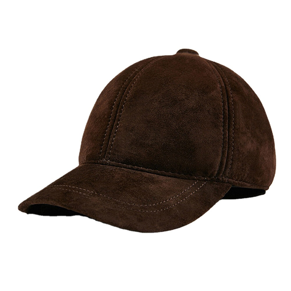 Men First Layer Sheepskin Fleece Autumn Winter Warm Baseball Cap Adjustable Thin-Light Trend Cold Protection Hat