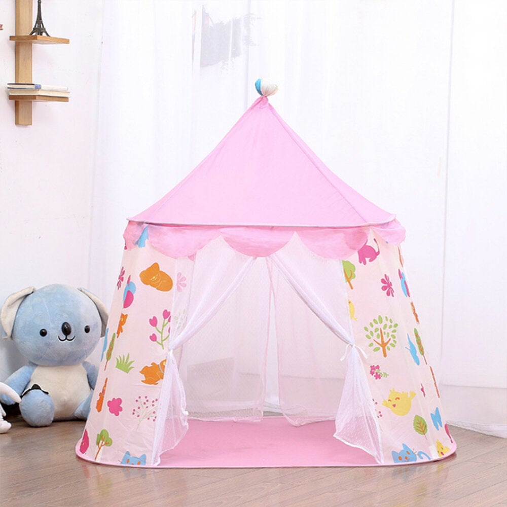 Kid Princess Castle Tent Portable Folding Children's Tents Baby Outdoors Play House for Infant Indoors Room Toddler Game Tent