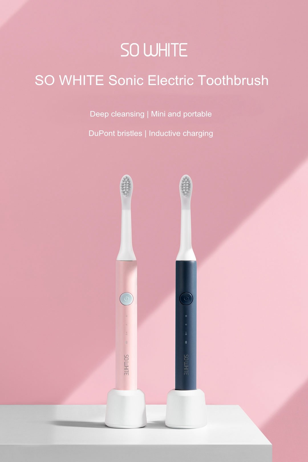 Sonic Electric Toothbrush Wireless Induction Charging IPX7 Waterproof