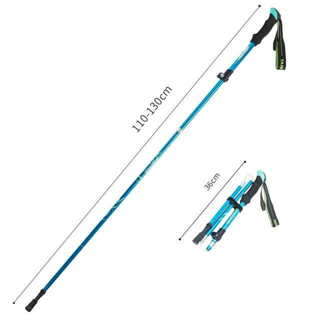 Anti Shock Walking Stick Telescopic Trekking Ultralight Aluminum Alloy Tactical Canes Sticks