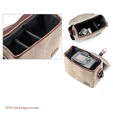 Camera Bag SLR/DSLR Gadget Stylish Retro Shoulder Carrying Photography Accessory Gear Case