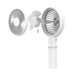 2 In 1 USB Handheld Desktop Fan 40 Rotatable 3 Modes Wind Speed Frame Phone Holder Cooling Fan