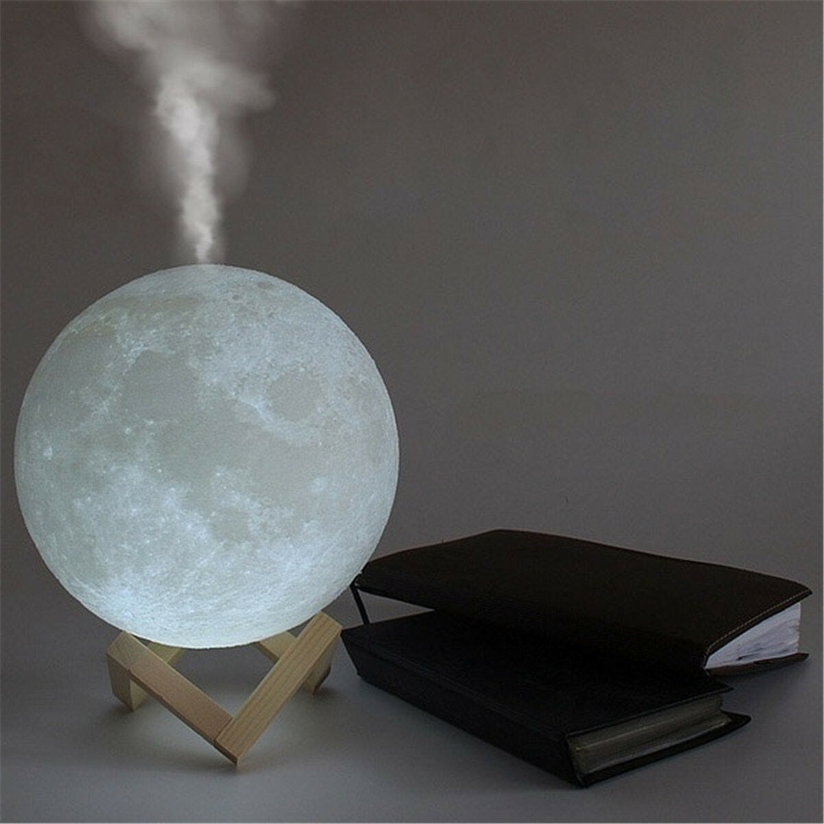 880ML 3D LED Night Light Air Humidifier Moon Lamp Aroma Essential Oil Diffuser
