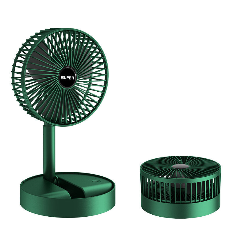 Portable Folding Telescopic Fan USB Floor Standing Fan 3 Gear Wind Speed Desktop Air Cooler Low Noise for Home Bedroom