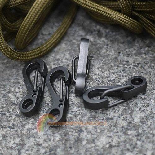 5Pcs Black EDC Tool Alloy Carabiner Camp Snap Clip Hook Keychain Keyring Hiking Climbing