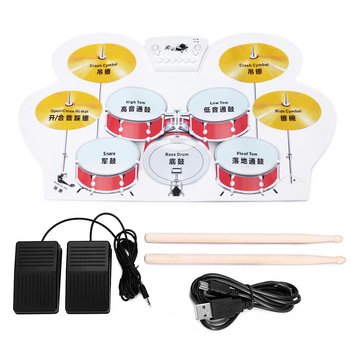 Electronic Drum Speakers Set Rollup Musical Pedals Digital Instruments Kits