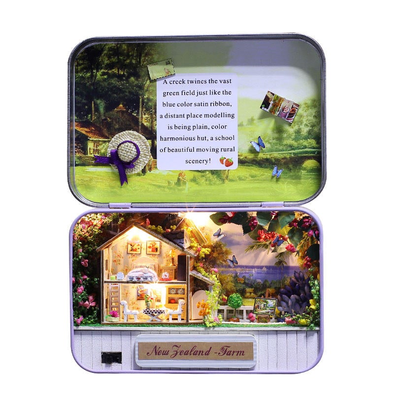 Happiness New Zealand Farm DIY Tin Box Secret Miniature Gift