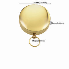 Luminous Brass Metal Compass With Clamshell Portable Pocket Watch Style Outdoor Travel