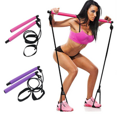 New Fitness Sport Pilate Bar Kit Gym Exercise Workout Stick with Resistance Band Body Building Puller