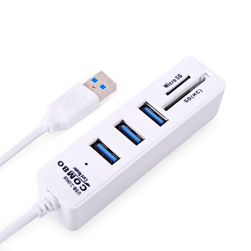 USB Hub 3.0 High Speed Splitter and SD Card Reader All In One For PC