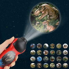 24 Dinosaur Patterns Flashlight Projector Lamp Educational Puzzle Toy Kids Children Christmas Gift