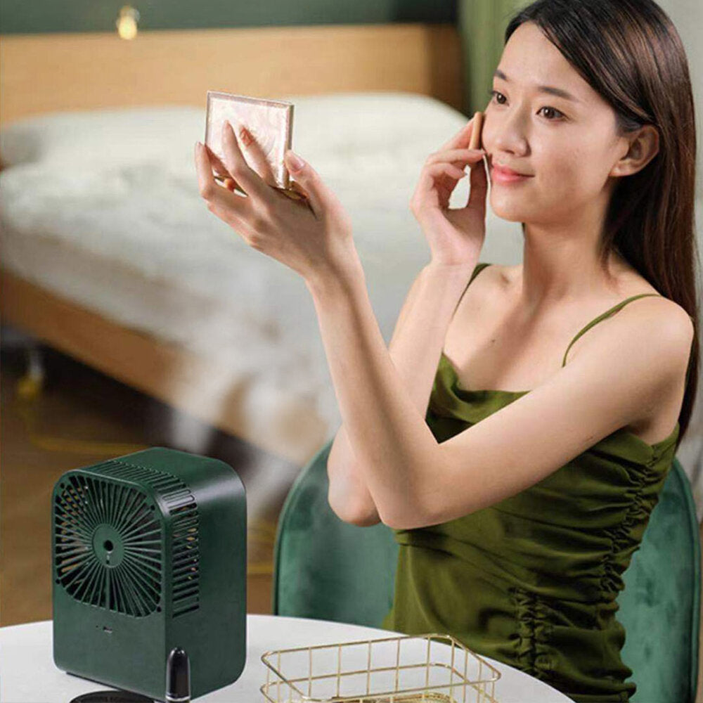 Desktop Humidification Fan 3 Gear Wind Speed Dual-mode Humidification Nano Ice Fog 3 Seconds to Cool Down for Home Office Bedroom