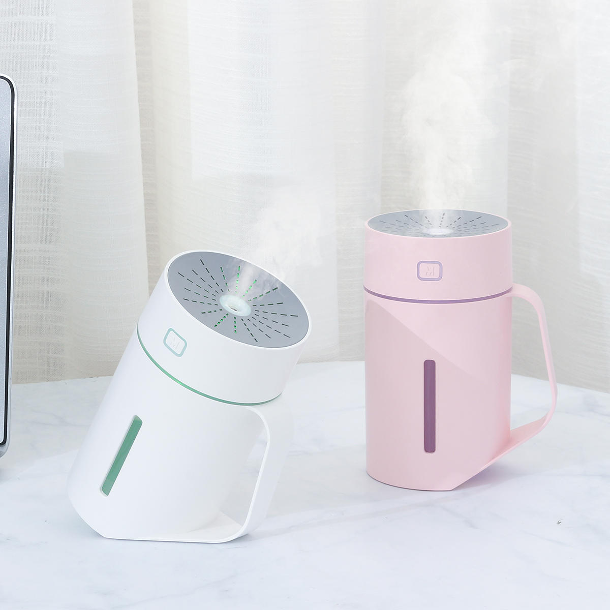 USB Battery Portable Mini 7 Color LED Air Humidifier Diffuser 2 Gear Wired Wireless Night Light Humidifier