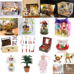 Forest Times Kits Wood Miniature DIY House Handicraft Toy Idea Gift Happy times