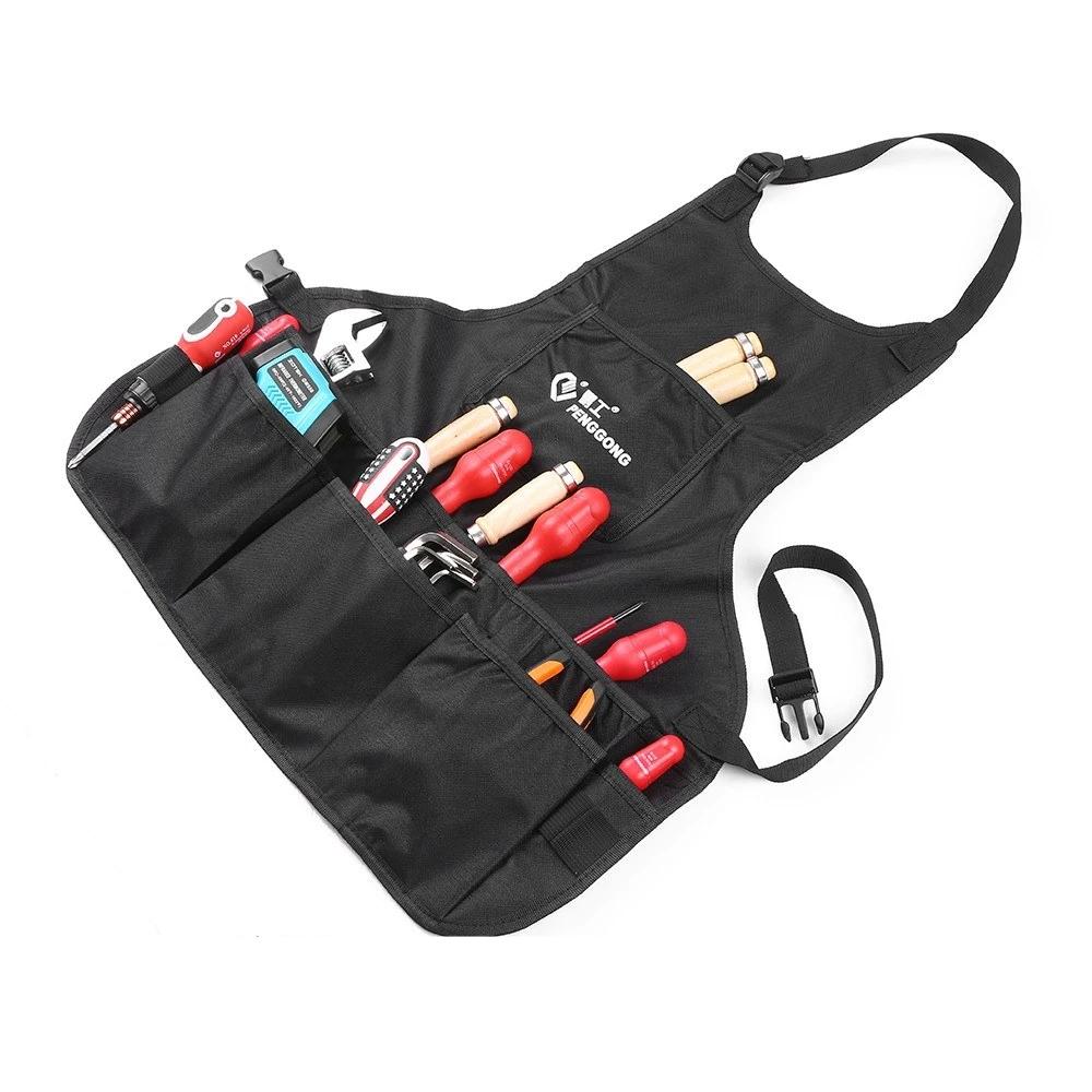 Waterproof Canvas Gardening Tool Apron Tools Bag with Pockets Adjustable Size