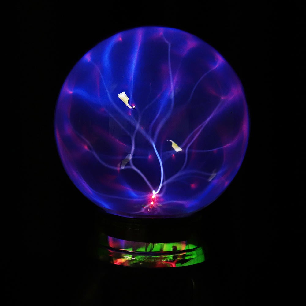 5 Inch Music Plasma Ball Sphere Light Crystal Light Magic Desk Lamp Novelty Bule Light Home Decor