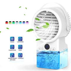 3 in 1 Air Condiction Cooling Fan Air Cooler 3 Gear Wnd Speed with Colorful Light Timing Function for Home and Office 220-240V