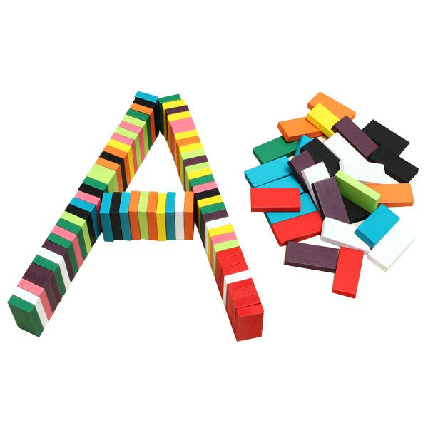 100pcs Many Colors Authentic Standard Wooden Children Domino Toys