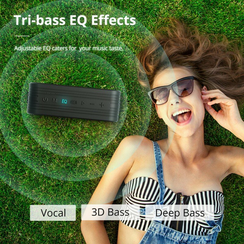 Bluetooth Speaker 2.2 Channel 15000mAh Large Battery 80W Tri-bass EQ Effects Portable Outdoor Speaker
