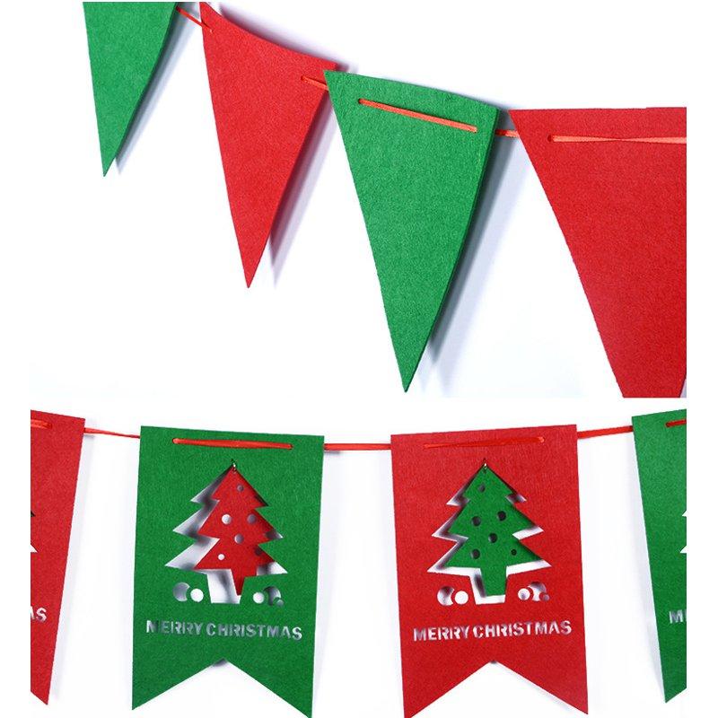 Christmas Tree Hanging Flag Banner Ornament Gift Home Yard Party Decor