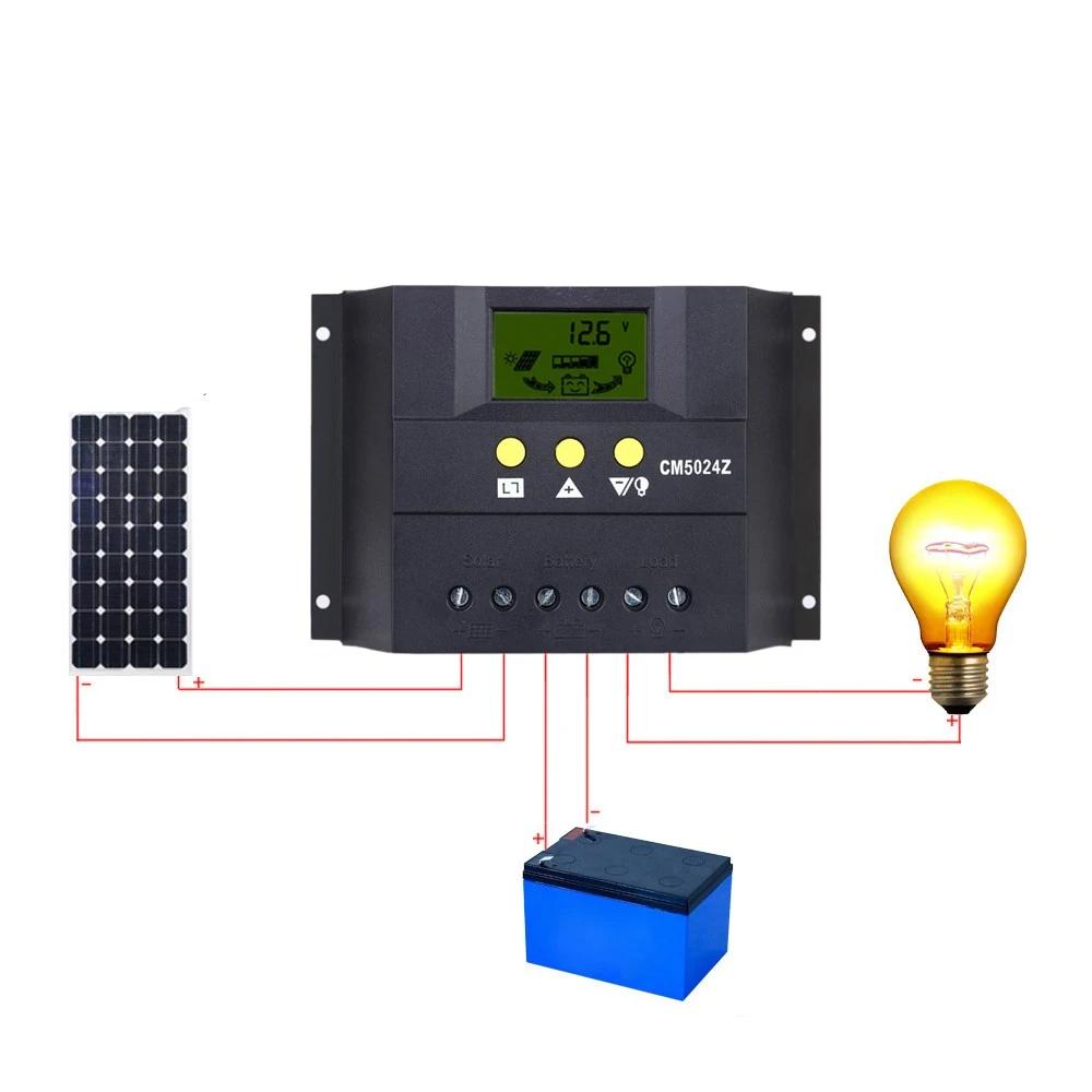 Solar Charge Controller PWM Charging LCD Display Auto Regulator Battery System for Street Lighting