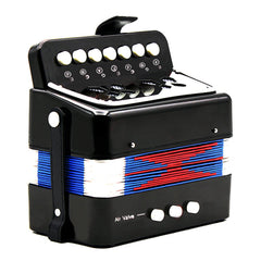 Mini Toy Accordion 7 Keys and 3 Buttons Keyboard Musical Instrument for Children Kids Gift