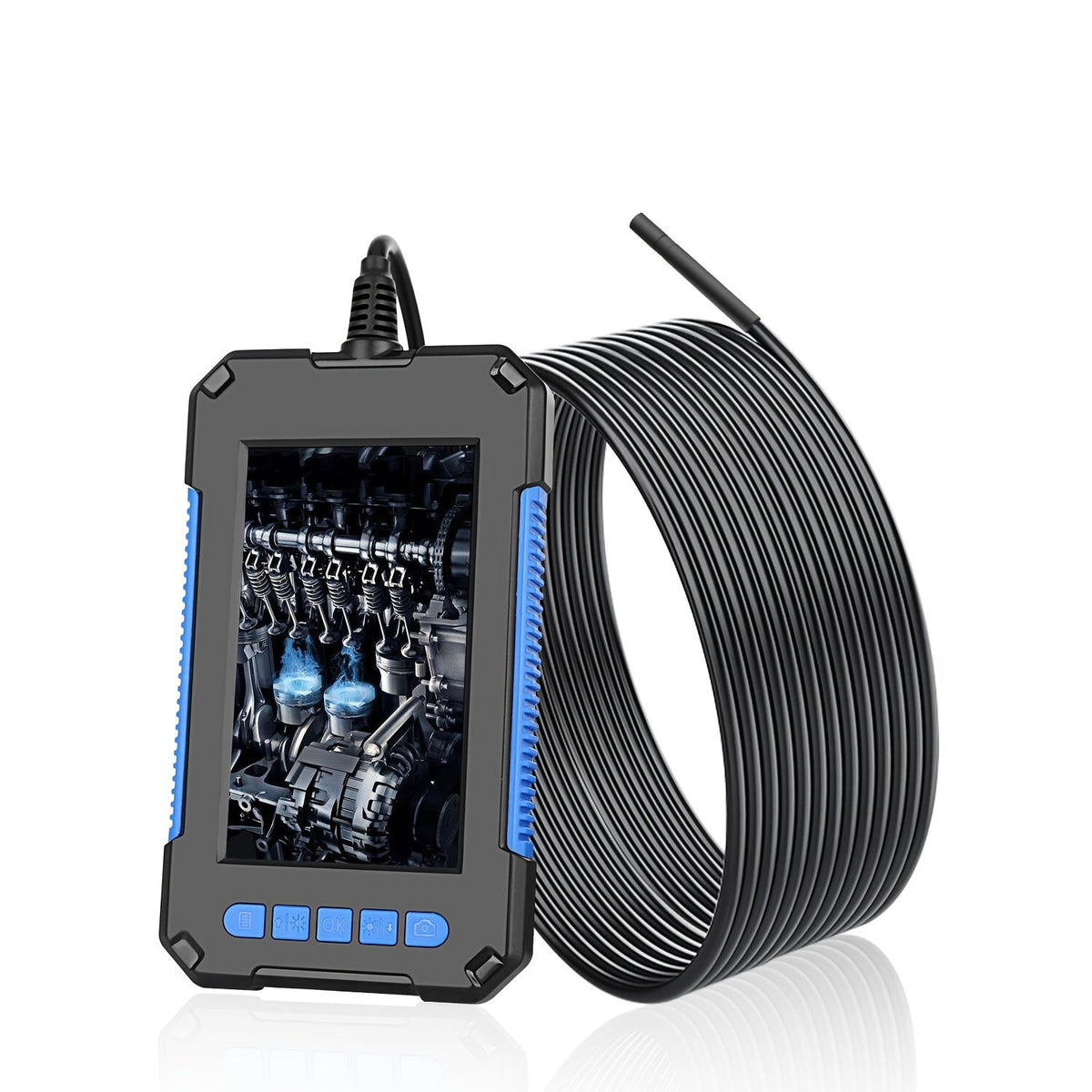 1080P HD Digital Borescope With 6 LED Lights and 16.5FT Semi-Rigid Cable