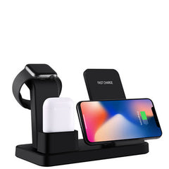 3 In 1 Charging Dock Station Bracket Cradle Stand Phone Holder For Apple Watch Charger IPhone XR X 8 7 6 Wireless QI