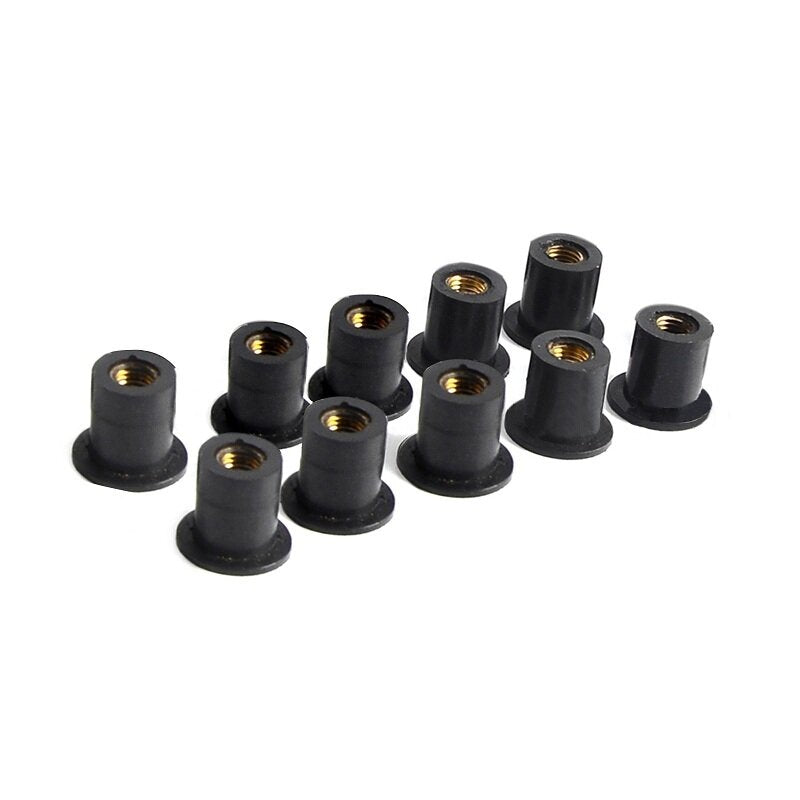 10pcs M4 / M5 / M6 Metric Rubber Well Nuts Windshield Fairing Cowls Fastener Screws Universal Motorcycle Fairing Cowl Fixing