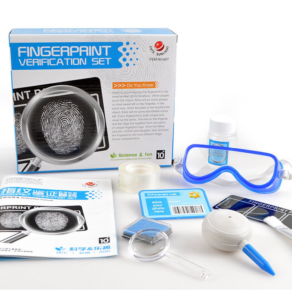 Childrens DIY Forensic Science Experiment Fingerprint Verification Educational Set Indoor Toys