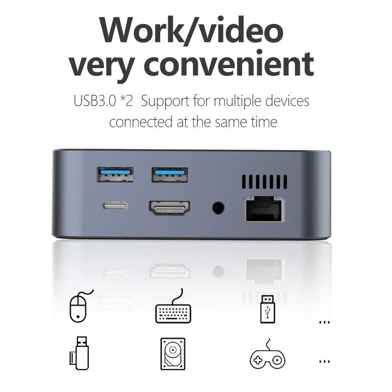 9 In 1 USB Type-C Hub Docking Station Adapter With 4K HDMI Display 1080P VGA 100W USB-C PD3.0 Power Delivery