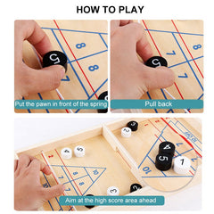 2 IN 1 Wooden Shuffleboard Tabletop Board Game Two-Silde Play Toys for Kids Gift