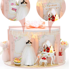 DIY Doll House Creative Valentine's Day Birthday Gift Wedding Engagement Scene Bridal Shop Model With Furniture