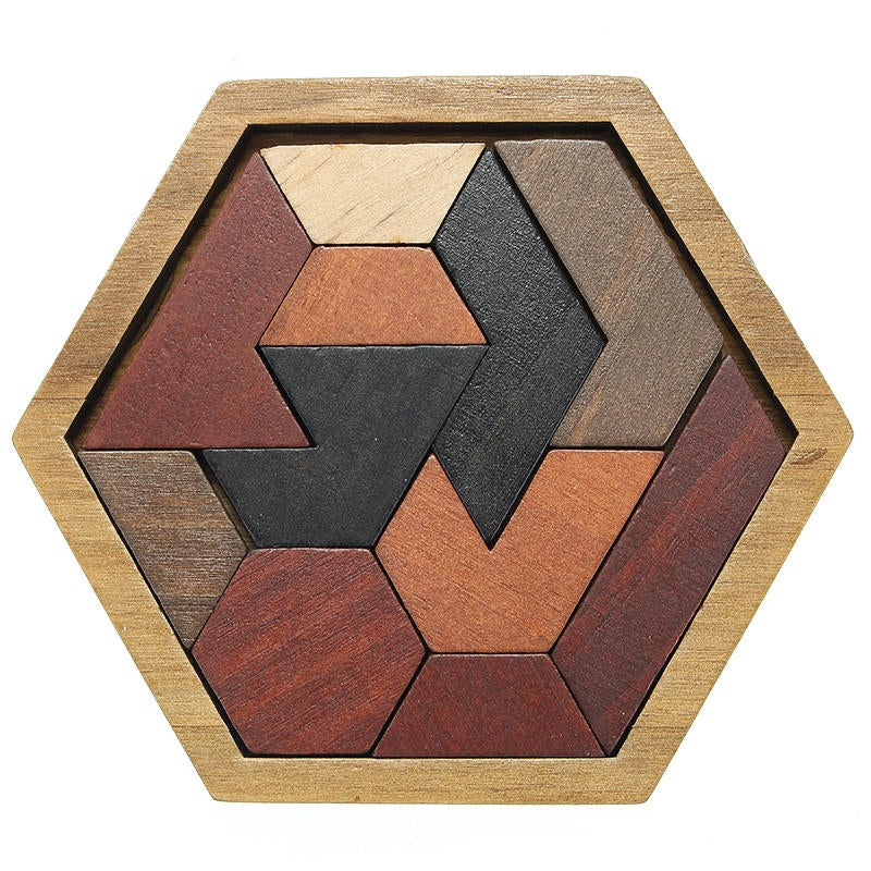 Kids Puzzles Wooden Toys Tangram Jigsaw Board Geometric Shape Children Educational Toy