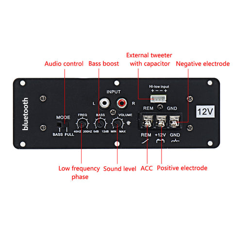 Full Tone Pure Bass Car Subwoofer Core Car Amplifier Board 12V/80W High Power Subwoofer Amplifier