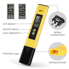 PH Meter for Water Hydroponics Digital PH Tester Pen Pocket Size