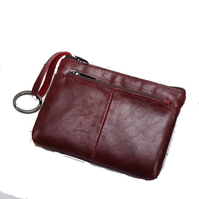 Mini Purse for Men Wallet Women Genuine Leather Zipper Vintage Short Lady Small Slim Female Women's Wallet Male Thin portomonee