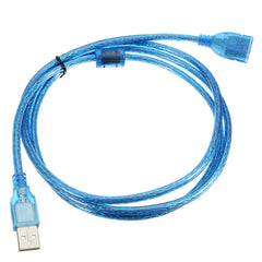 5FT 1.5m Clear Blue USB 2.0 Extension Male to Female Connector Cable