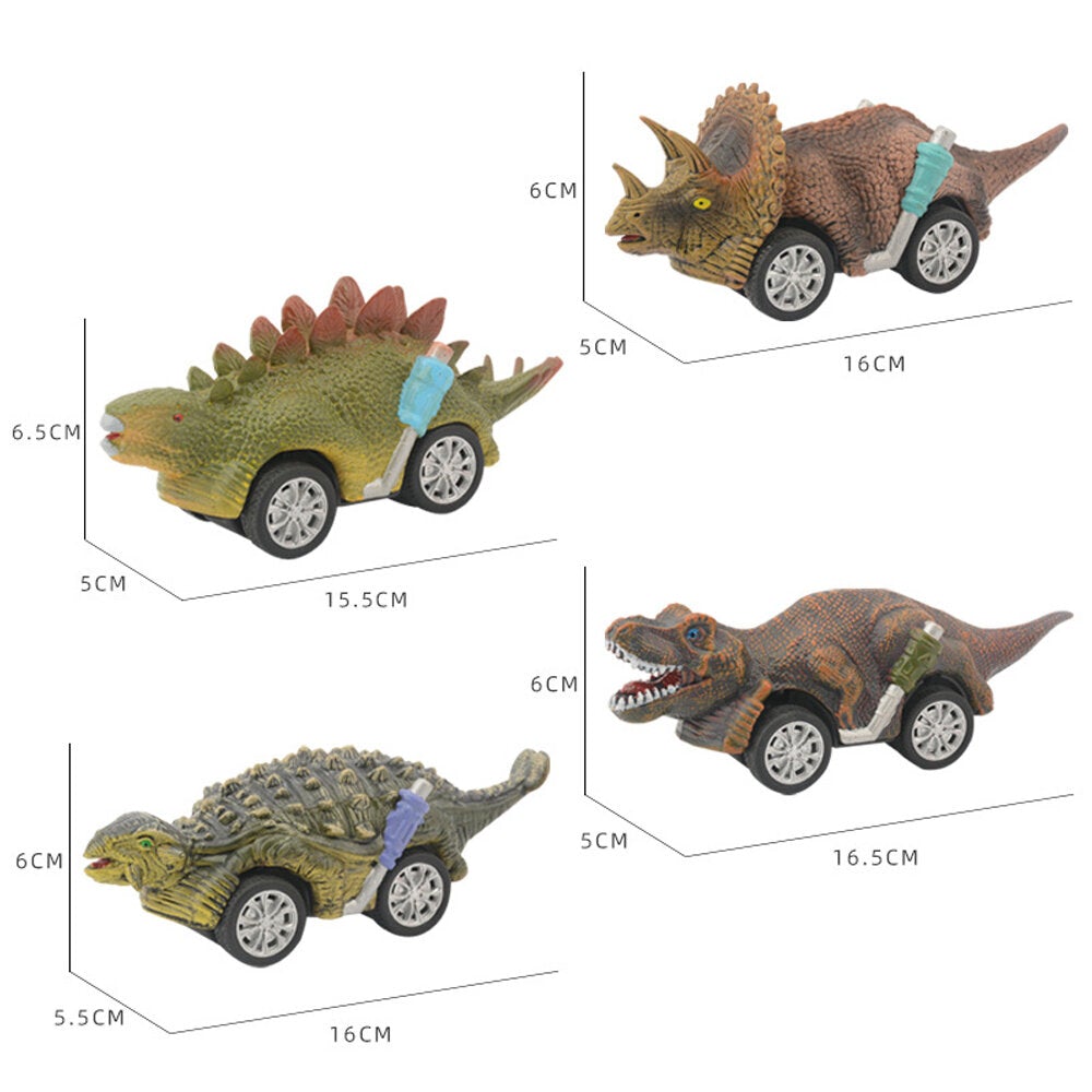 Multi-shape Simulation Cartoon Cuteness Dinosaur Animal Doll Four-wheel Drive Return Inertial Push and Pull Car Toy for Kids Gift