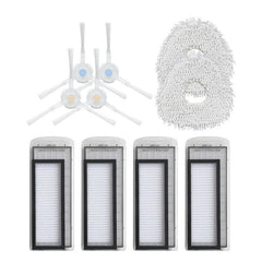 10pcs Replacements for NARWAL Vacuum Cleaner Parts Accessories Side Brushes*4 HEPA Filters*4 Mop Colthes*2