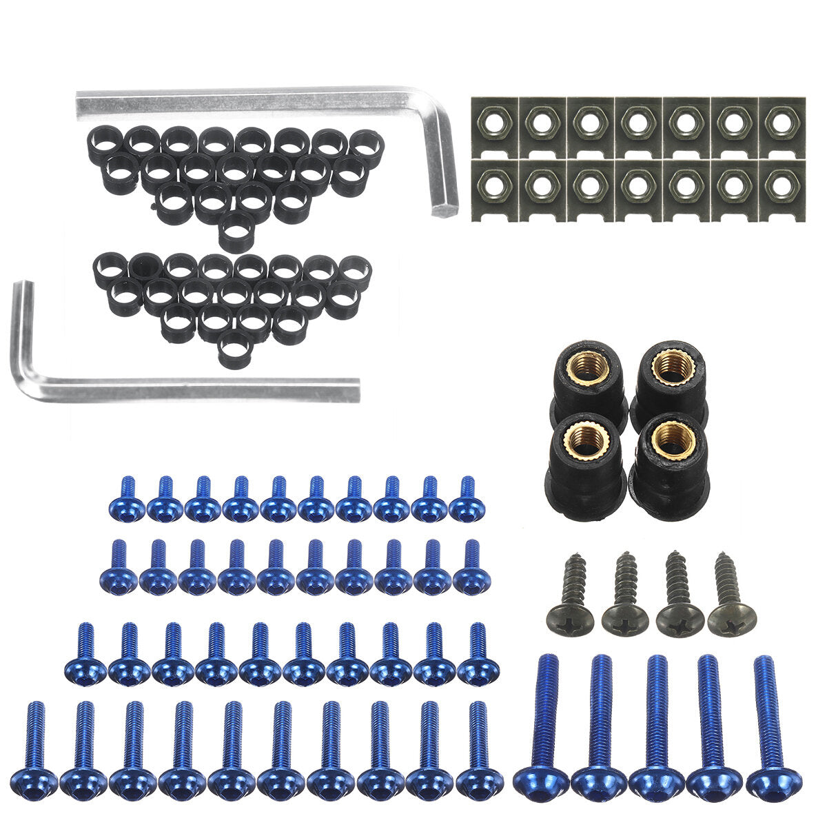 107pcs Motorcycle Aluminum Fairing Bolt Kit Fastener Clip Screw Washers 6 Colors