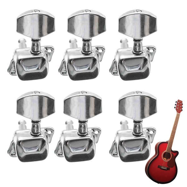 Acoustic Guitar String Semiclosed Tuning Pegs Tuners Machine Heads 6L Chrome