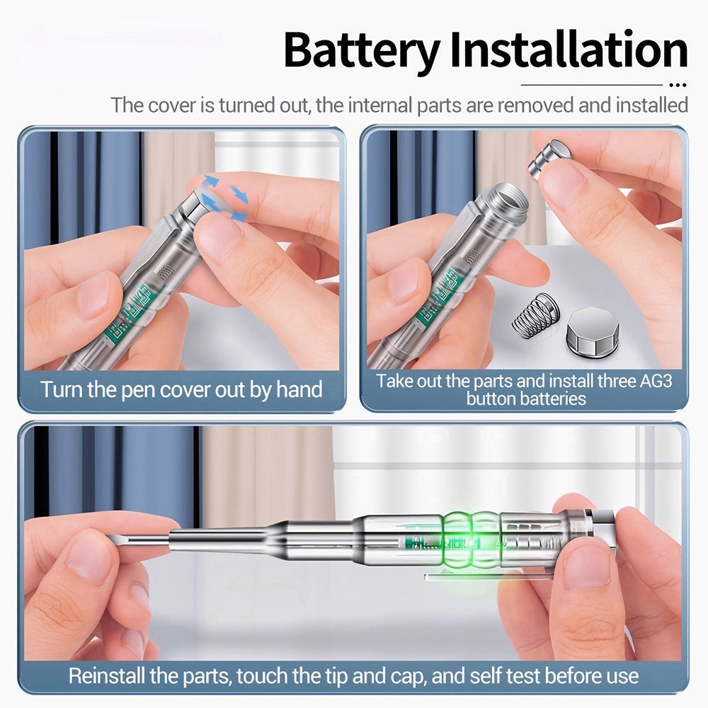 Voltage Test Pen 24-250V With Indicator Light Sensor and Electric Screwdriver Probe