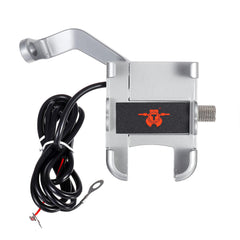 12V 2A Phone Holder USB Charging Aluminum Alloy Motorcycle Handlebar/ Rearview Mirrors Mount Bracket