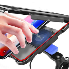 12V 15W Wireless Charger Touch Phone Holder Riding Bracket 6.7inch Box Cycling Navigation For Bicycle Motorcycle