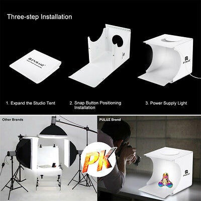 Portable Mini LED Studio Photo Box Light Photography Prop Backdrop Room Cube Tent