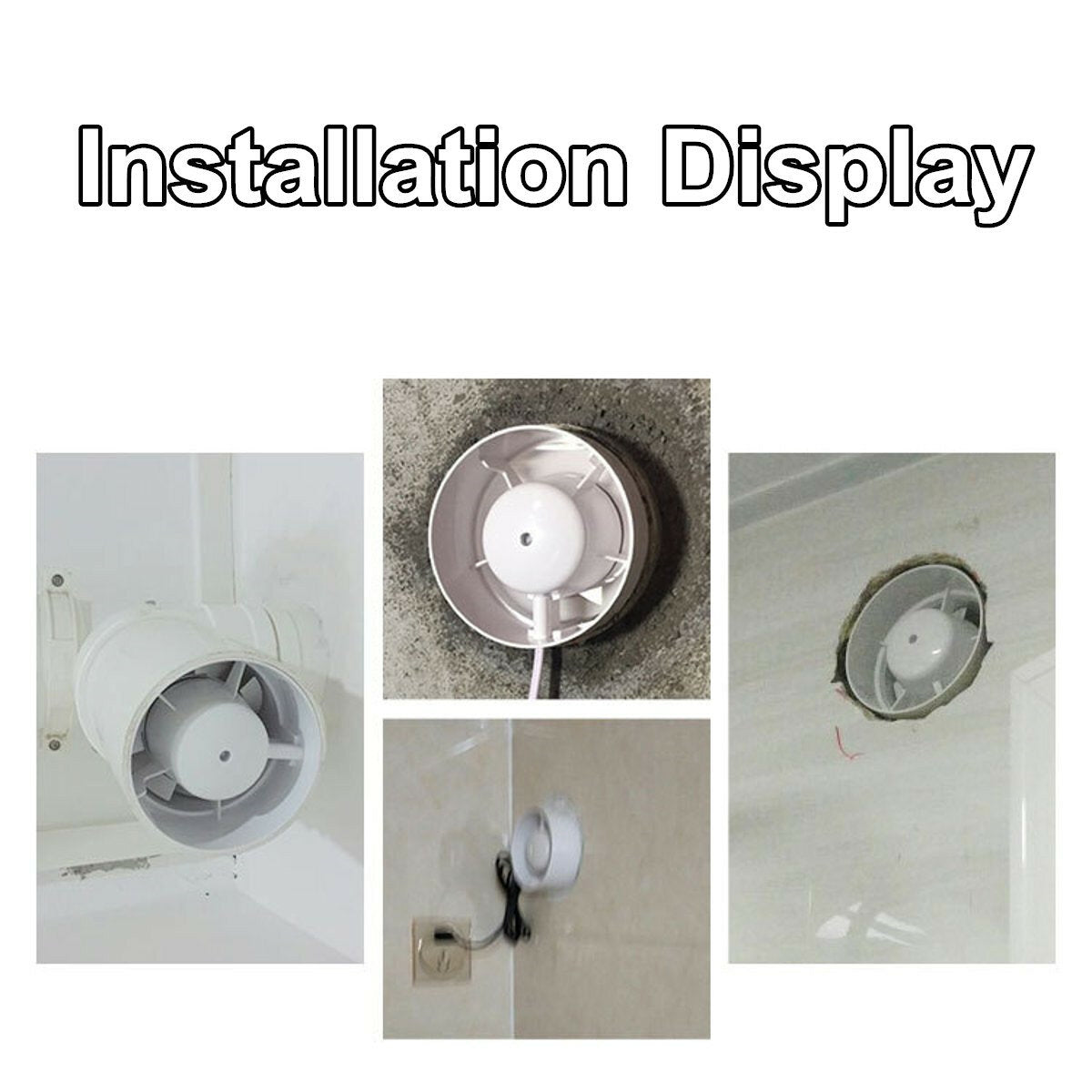 Exhaust Fan Wall Window Kitchen Toilet Bathroom Pipe Duct 220V