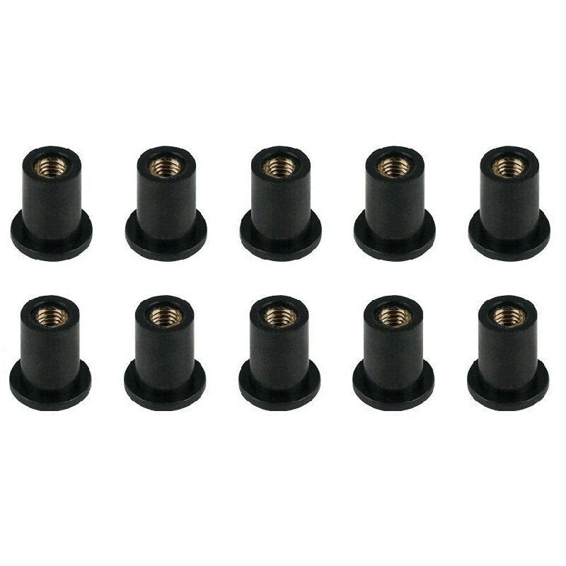 10pcs M4 / M5 / M6 Metric Rubber Well Nuts Windshield Fairing Cowls Fastener Screws Universal Motorcycle Fairing Cowl Fixing