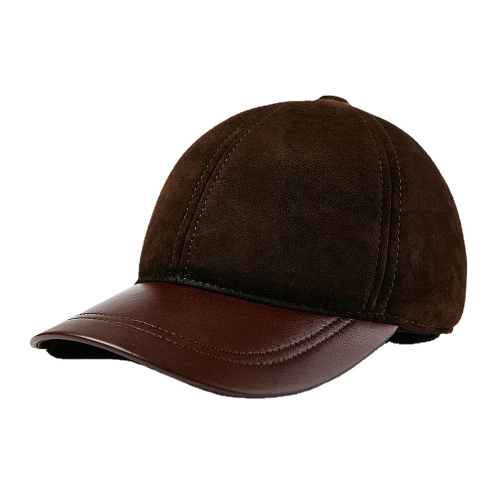 Men First Layer Sheepskin Fleece Autumn Winter Warm Baseball Cap Adjustable Thin-Light Trend Cold Protection Hat