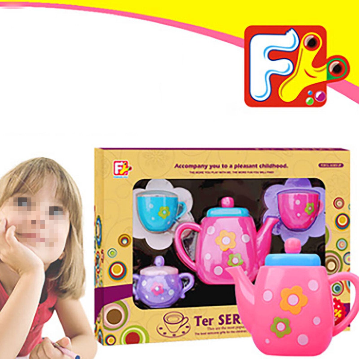 Childrens Simulated Kitchen Flower Teapot Play House Game Indoor Toys